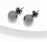 David Markstein Black-Plated Bronze 10mm Bead Stud Earrings